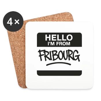 Fribourg Graffiti Sticker - Untersetzer (4er-Set) - Weiß - Vorne