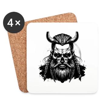 Norse Mythology Viking Warrior Valhalla - Coasters (set of 4) - white - Front