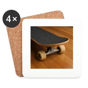 Sports - Skateboard - Coasters (set of 4) - white - Front