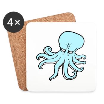 Oktopus Kraken Tintenfisch Kopffüßer Böser Blick - Untersetzer (4er-Set) - Weiß - Vorne