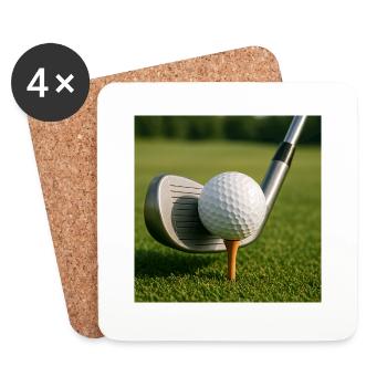 Sports - Golf, club et balle - Dessous de verre (lot de 4) - blanc - Devant