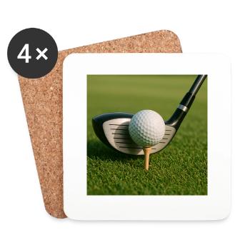 Sports - Golf, club et balle - Dessous de verre (lot de 4) - blanc - Devant