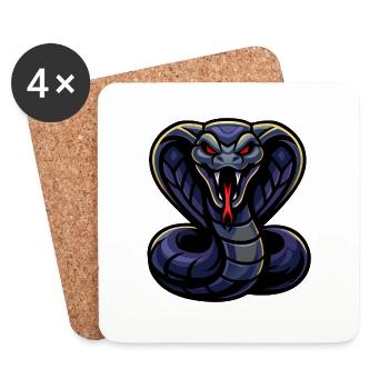 Cobra – Blaze Fury | Urban Zodiac Mascot - Coasters (set of 4) - white - Front