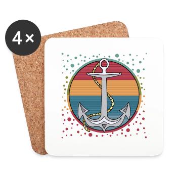 Ancre - Dessous de verre (lot de 4) - blanc - Devant
