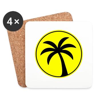 Plage de l’icône de palmier - Dessous de verre (lot de 4) - blanc - Devant