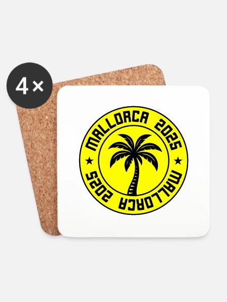 Mallorca 2025 - Untersetzer (4er-Set) - Weiß