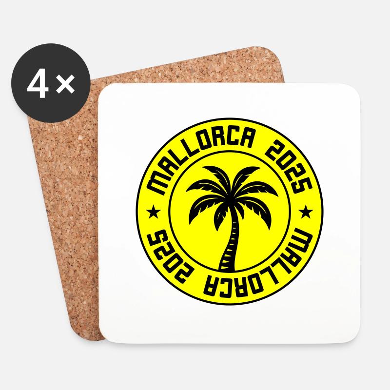 Mallorca 2025 - Untersetzer (4er-Set) - Weiß