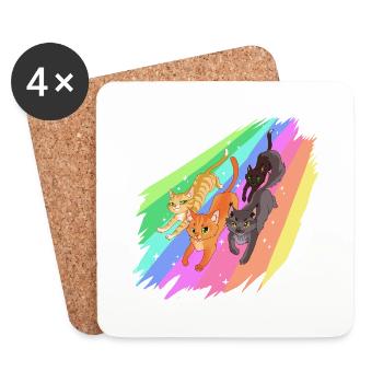 Feuerstern Firestar Cats Rainbow Warrior Cats - Coasters (set of 4) - white - Front