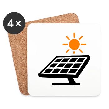 Solar Panele Photovoltaik Anlage - Untersetzer (4er-Set) - Weiß - Vorne