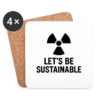 Let s be sustaibnable - Coasters (set of 4) - white - Front