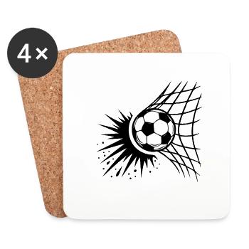 Soccer Bang Goal Joueur de football - Dessous de verre (lot de 4) - blanc - Devant