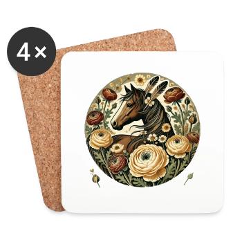 Beautiful Horse - Coasters (set of 4) - white - Front