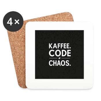 Coffee, Code, Chaos - Coasters (set of 4) - white - Front