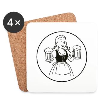 Bier mädchen - Coasters (set of 4) - white - Front