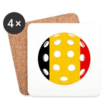 Pickleball Belgique - Dessous de verre (lot de 4) - blanc - Devant