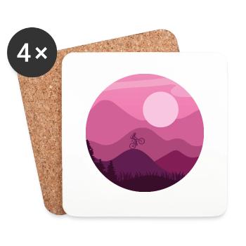 Mountain Biker - Coasters (set of 4) - white - Front