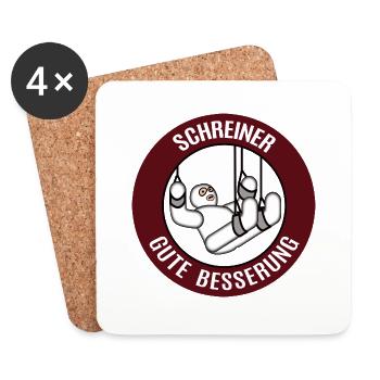 Gute Besserung Schreiner Alles Gute Gesundheit - Untersetzer (4er-Set) - Weiß - Vorne