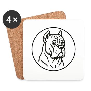 Cane Corso - Untersetzer (4er-Set) - Weiß - Vorne