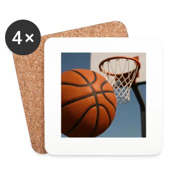 Sports - Basketball et basketball - Dessous de verre (lot de 4) - blanc - Devant