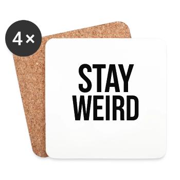 A 2D graphic design features the phrase STAY W - Untersetzer (4er-Set) - Weiß - Vorne