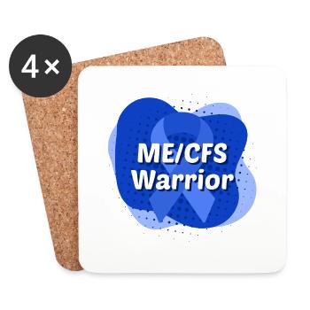 ME/CFS Warrior Blue Ribbon - Coasters (set of 4) - white - Front