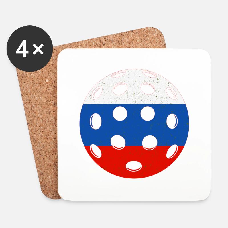 Pickleball Russland - Untersetzer (4er-Set) - Weiß