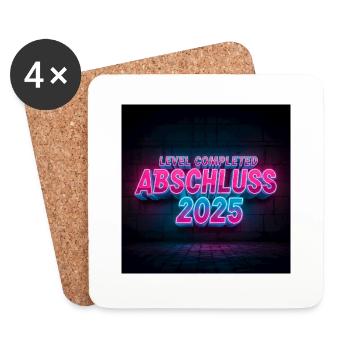 Design élégant de la remise des diplômes 2025 - Parfait - Dessous de verre (lot de 4) - blanc - Devant