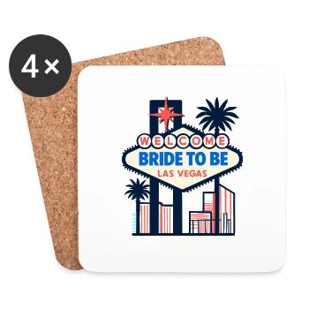 Vegas Hen Party – Glitter & Glam Las Vegas - Coasters (set of 4) - white - Front