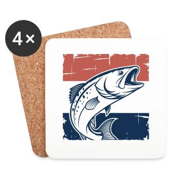 Bass and the Dutch Flag - Coasters (set of 4) - white - Front