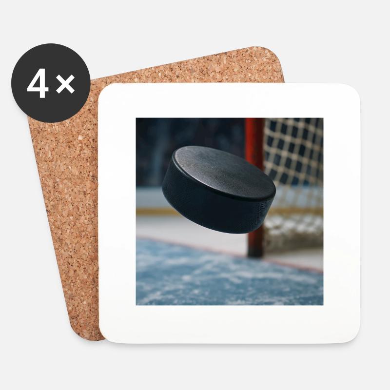 Sport - Eishockey - Untersetzer (4er-Set) - Weiß