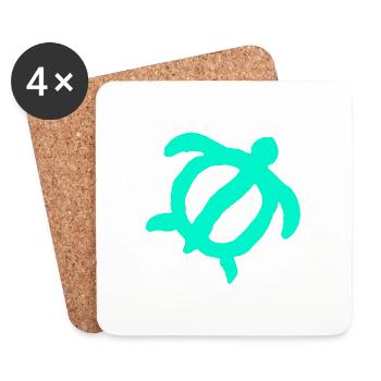 Schamanische Schildkröte Symbol - Schutz und Fülle - Untersetzer (4er-Set) - Weiß - Vorne