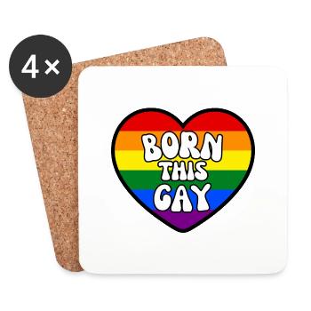 born this gay - Coasters (set of 4) - white - Front