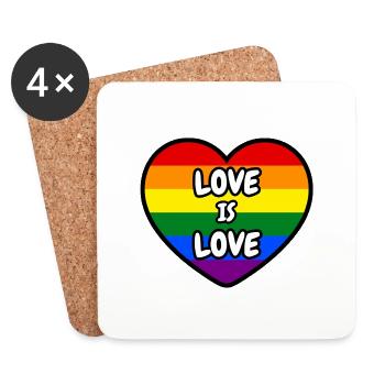 L’amour est l’amour - Dessous de verre (lot de 4) - blanc - Devant
