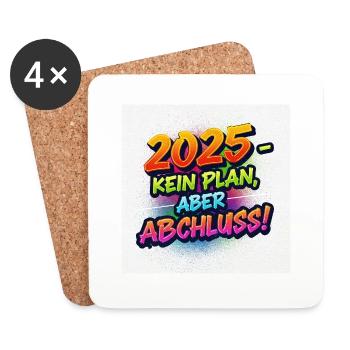 Design élégant de la remise des diplômes 2025 - Parfait - Dessous de verre (lot de 4) - blanc - Devant