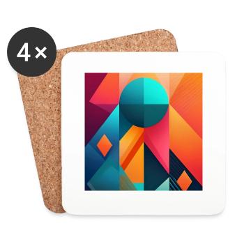 Artistic Geometric Patterns: Bold Modern Design - Coasters (set of 4) - white - Front