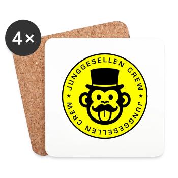 Junggesellen Crew Affe - Untersetzer (4er-Set) - Weiß - Vorne