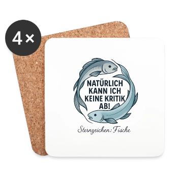Fische Sternzeichen - Kritik Spruch - Untersetzer (4er-Set) - Weiß - Vorne