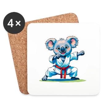 koala doing karate - Coasters (set of 4) - white - Front