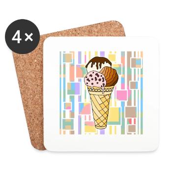 Eis - Untersetzer (4er-Set) - Weiß - Vorne