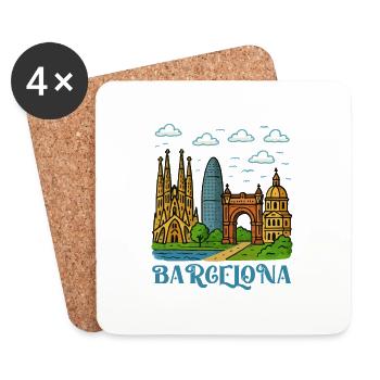 Barcelona City - Coasters (set of 4) - white - Front