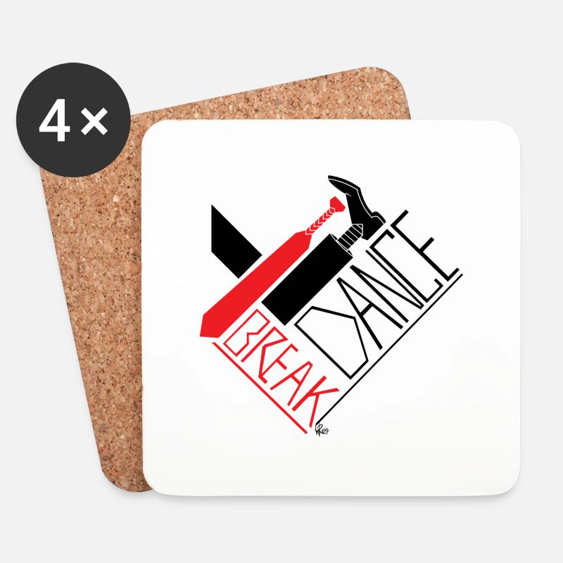 Break Dance - Coasters (set of 4) - white