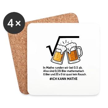 Bier Mathe Humor - Kein Rausch Mathematisch - Untersetzer (4er-Set) - Weiß - Vorne