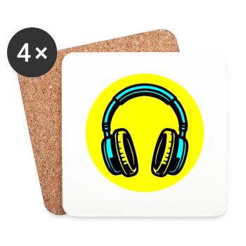 Kopfhörer Symbol Musik - Untersetzer (4er-Set) - Weiß - Vorne