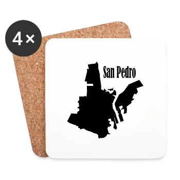 San Pedro L.A. Blanc - Dessous de verre (lot de 4) - blanc - Devant