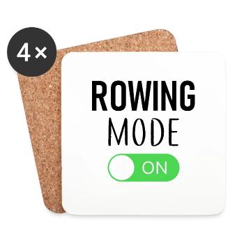 Rowing Mode On - Rowing - Rower - Rower - Coasters (set of 4) - white - Front
