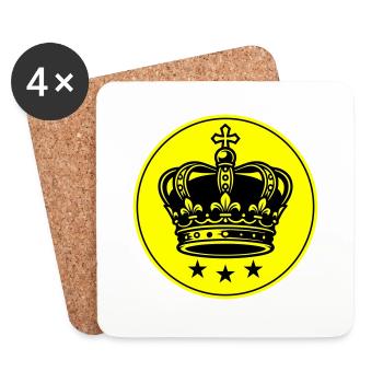 Symbole de la couronne - Dessous de verre (lot de 4) - blanc - Devant