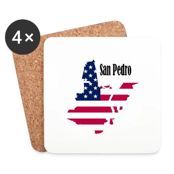 San Pedro, Vereinigte Staaten von Amerika - Untersetzer (4er-Set) - Weiß - Vorne