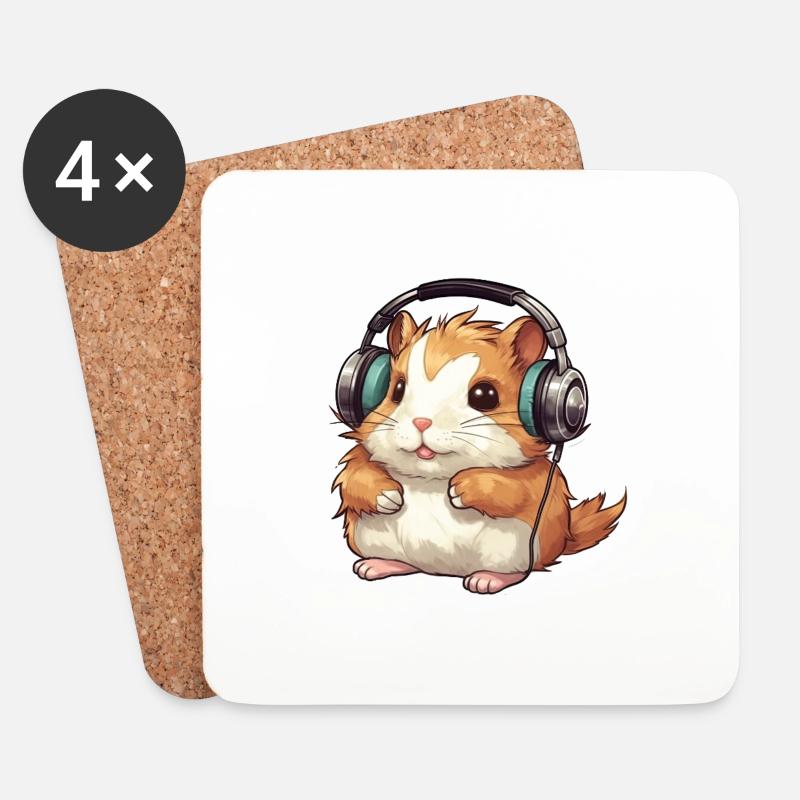 Ein süßer Hamster, der Videospiele spielt - Untersetzer (4er-Set) - Weiß
