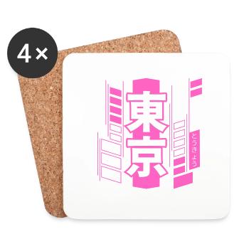 Tokyo Cyberpunk - Coasters (set of 4) - white - Front