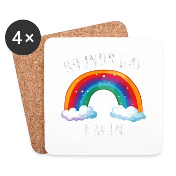 Arc arc-en-ciel humoristique « Sounds Gay I’m In » - Dessous de verre (lot de 4) - blanc - Devant